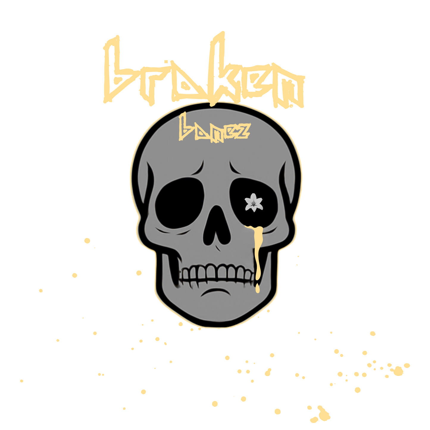 BROKEN BONEZ - Logo SKULL Graphic Oversized Loose Faded Tee (AS colour Affiliated)