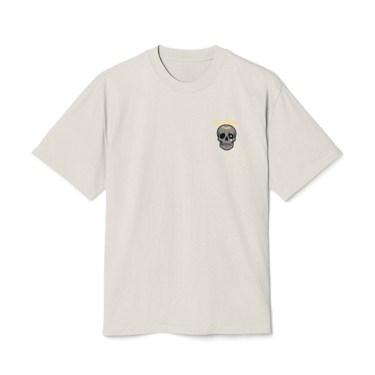 BROKEN BONEZ - Logo SKULL Graphic Oversized Loose Faded Tee (AS 